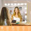 Moonee Vanity Mirror with Lights, Gold Hollywood Lighted Makeup Mirror with 15 Dimmable Bulbs and 10X Magnification, 3 Colors Modes, Aluminum Metal Frame, Light Up Mirror for Tabletop/Wall23" x 18"