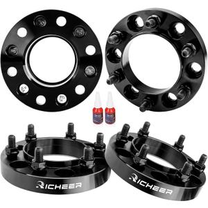 Richeer 1 inch 6x5.5 Hub Centric Wheel Spacers with for Tacoma 4Runner Tundra Fortuner Ventury GX470 GX460, 4PCS Forged 6x139.7mm Wheel Spacers with 12x1.5 Studs & 106mm Center Bore