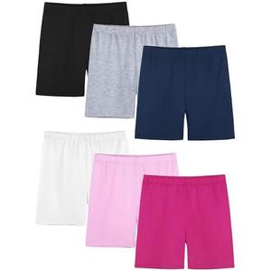 FEOEOR 6 Pack Girls Bike Shorts Cartwheel Toddler Biker Under Dress Dance Multi-Color Kids Shorts Girls Clothes Size 10-12 Y