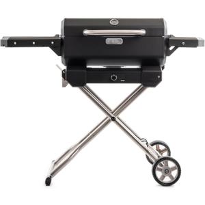 Masterbuilt® Electric Portable Charcoal Grill and Smoker with SteadyTemp Analog Temperature Control, Collapsible Cart and 200 Cooking Square Inches in Black, Model MB20040722