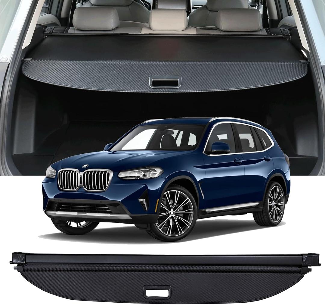 Cargo Cover Compatible with BMW X3 2018-2024 Accessories Retractable Rear Trunk Cover Trunk Security Cover Shielding Shade Privacy Screen Cover BMW X3 Cargo Cover 2018-2020 2021 2022 2023 2024