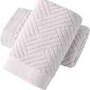 YiLUOMO Lime White Hand Towels Set of 2 Herringbone Striped Weave Pattern Ultra Absorbent 100% Cotton Super Soft Hand Towel for Bathroom 13 X 29 Inch