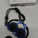 Small Bluetooth Headphones Wrap Around Head - Sports Wireless Headset with Built in Microphone and Crystal-Clear Sound, Foldable and Carried in The Purse, and 12-Hour Battery Life, Blue