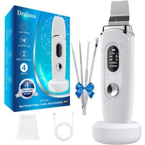 Skin Scrubber Face Skin Spatula Facial Scrubber Spatula Blackhead Remover Tools with 4 Modes, LCD Display, Waterproof