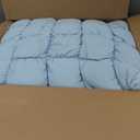 Mellow Puff Pillow Cooling Ice Silk Bed Pillow, Back & Stomach Sleepers | Fluffy Goose Down Alternative Fill, Hypoallergenic & Machine Washable Pillow for Side, Baby Blue, Lightweight Summer Quilt