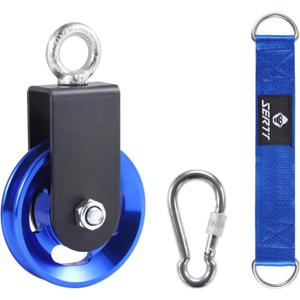 Cable Pulley Wheel for Home Gym Pulley System, Upgraded 90mm Aluminium Alloy Gym Pulley for Maximum 660LBS Load (Blue)