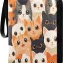 Cute Cats Card Binder 4-Pocket, 400 Pockets PU Waterproof Zippered Collector Card Album with 50 Removable Sleeves for Trading, Game Cards (C271)