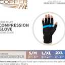 Copper Fit Unisex Hand Relief Compression Gloves (Black)