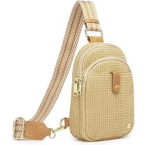 AOCINA Faux Straw Crossbody Bags for Women Small Sling Bag Summer Purse 2026 RFID Raffia Woven Purses Travel Beach Vacation