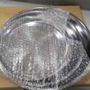 3 Pack Round Serving Trays Stainless Steel Large Silver Serving Platter 15.75" 13.78" 11.8" Circle Mirror Metal Tray Set for Party Kitchen Home Decoration Housewarming Gifts(Smooth Style)