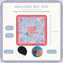 Blue Mahjong Mat with Rules No Crease No Slip - 3mm, 31.5" x 31.5", 31.1 x 31.1 inches