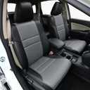 HKZ Fit CRV Car Seat Covers Full Set for Honda CR-V 2015 2016 CRV Sport;EX;EX-L;LX;Touring;Special Edition AWD/2WD - Leather (Black/Gray)