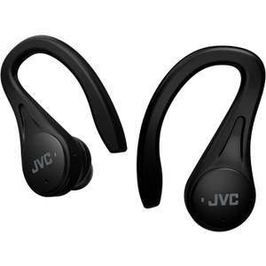 JVC Sport True Wireless Earbuds Headphones, Lightweight and Compact, Long Battery Life (up to 30 Hours), Sound with Neodymium Magnet Driver, Water Resistance (IPX5) - HAEC25TB (Black), Small