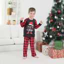 Family Matching Christmas Pajamas Set, Cute Elk Sleepwear for Boys Girls Dad Mum (Medium, Black Grid)