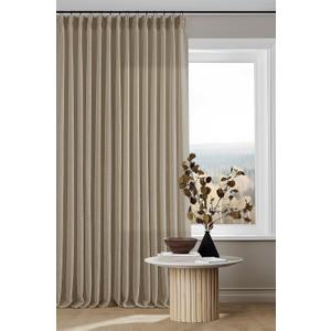 Extra Long Pinch Pleated Linen 108 Inch Curtains 2 Panels Set for Living Room Bedroom Farmhouse Tan Brown Cotton Flax Back Tab Memory Shape Pinch Pleat Ceiling Floor Window Curtains 9 FT Grey Beige