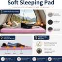 CYMULA Memory Foam Camping Mattress Pad,Sleeping Pad for Camping,Non-Slip Bottom Floor Car Mattress Bed with Retaining Portable Roll up Mattress Pad Mat for Travel Truck Guest Bed Tent, Pink Single:75*30*3