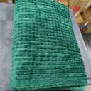 NEWCOSPLAY Super Soft Queen Blanket Dark Green Premium Silky Flannel Fleece 3D Ribbed Jacquard Lightweight Bed Blanket All Season Use Dark Green Ribbed, Queen (90"x90")