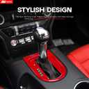 Rogierra Gear Shift Panel Cover Trim Sticker for Ford Mustang - Interior Decorative Frame in Red - Fits 2015 2016 2017 2018 2019 2020 2021 2022 2023 Models