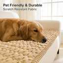 Smiry Couch Covers for Dogs Washable, Non Slip Fuzzy Pet Couch Covers for Sofa, Soft Thick Sofa Slipcovers Furniture Protector Pet Friendly (Camel, 27.6" x 27.6")