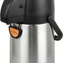 TOMAKEIT Airpot Coffee Dispenser Thermal with Pump,1.9L/64 Oz Insulated Stainless Steel Large Airpot Coffee Carafe Lever Action for Hot/Cold Water, Thermal Carafe for Hot Cocoa for Parties