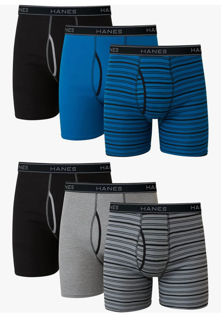 Hanes mens Underwear Boxer Briefs Pack, Cool & Breathable Cotton Moisture-wicking Underwear for Men, No Ride Up, XL