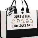 Cat Gifts for Women, Practical Cats-Themed Tote Bag, Mothers Day Christmas Birthdays Gifts for Cat Lover/Lady/Mom, Teen Girl, Daughter, Friend, Large Capacity Bag for Travel, Everyday Use