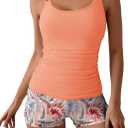 Eomenie Women's Swimsuit Tankini Set Modest Tummy Control Slimming Bathing Suits Two Piece Swim Suit with High Waisted Short (X-Large, Pink)