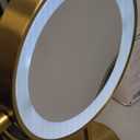 Conair Lighted Makeup Mirror, Double-Sided LED Vanity Mirror with 1X/10X Magnification, 3 Light Settings, 3 Modes, 360 Rotation, Brushed Brass Finish