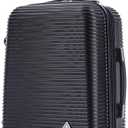 InUSA ROYAL Hardside Luggage with Ergonomic Handles | Spacious Travel Suitcase with Four Spinner Wheels and Studs | 20 Inch Hardside Carry-On Spinner Luggage | Black