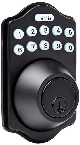 Amazon Basics Electronic Keypad Deadbolt Door Lock with Touch-Control Keyless Entry, Keyed Entry Option, Traditional, Matte Black, 1-Pack Amazon Basics Electronic Keypad Deadbolt Door Lock with Touch-Control Keyless Entry, Keyed Entry Option, Traditional, Matte Black, 1-Pack