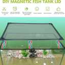 Magnetic Fish Tank Cover Net Aquarium Lid Mesh Top Hood Cut to Any Size Ventilation Transparency Anti-Jumping Aquarium Cover (39"X19")