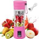 Cordless Personal Size Portable Blender - 380Ml Blender Smoothies and Shakes, BPA Free Traveling Juice Cup with Powerful Blending, Freshly Squeezed in Sports/Travel/Home (Pink)
