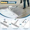 CAROD 33.4" Large Floor Squeegee for Concrete, Commercial Heavy Duty Silicone Blade Squeegee for Floor with 63" Stainless Handle, Anti-Splash Curved Baffle for Garage, Factory, and Tough Cleaning Jobs