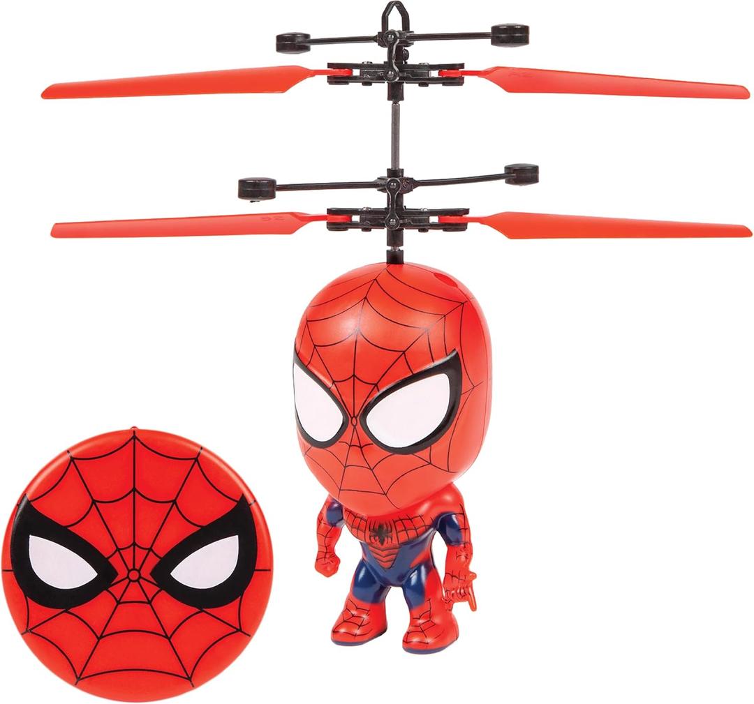 World Tech Toys Marvel Spider-Man Big Head Helicopter Toy  Motion Sensored Flying Toy for Kids - Marvel Licensed - Kids 6+