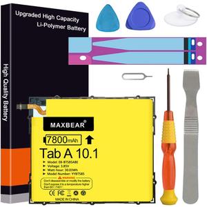 MAXBEAR 7800mAh 3.85V EB-BT585ABE Tablet Replacement Battery for Samsung Galaxy Tab A 10.1 2016 SM-T580(WiFi) SM-T585(3G 4G LTE &WiFi) SM-P580(WiFi) SM-P585 SM-T585C SM-T587 with Repair Tool Kit