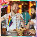 12 Pcs Rainbow Pride Stripe Taper Candles Decor Rainbow Gay Pride Burning Candles 10 Inch Tall Gay Pride Candles Set for Gay Lesbian Celebration Gifts