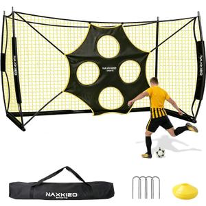 Soccer Goal, 12X6 FT Soccer Goal for Backyard, Precision Target and Training Cones Included, Upgraded Metal Base, Anti-Tear Netting, Soccer Practice Equipment with Carry Bag