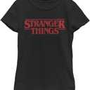 Netflix Girls Stranger Things Stranger Things Girls Short Sleeve Tee Shirt (Medium, Black)