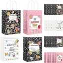 24Pcs Welcome Back to School Gift Bags,Teacher Appreciation Gift, Composition Notebook Pattern Paper Bags with Handles, Year Treat Bag for Back to School Graduation Retirement Wrapping Supplies, 15 x 21x 8 cm