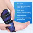 Velpeau Ankle Stabilizer Brace for Sprain, Ligament Injury (Grade 1 to 2), Tendonitis, Adjustable Stirrup Ankle Support Splint for Women and Men,Reversible Left & Right Feet, One Size(Foam Pads, Blue)