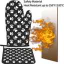 Dog and Cat Paw Print Oven Mitts and Pot Holders Heat Resistant Oven Mitts Safe for Baking Cooking BBQ