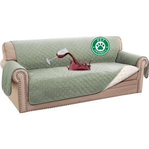 Turquoize 100% Waterproof Couch Cover Sofa Covers Washable Couch Covers for 3 Cushion Couch Sofa Pet Friendly Triple Non-Slip Couch Cover for Dogs Furniture Covers for Pets, Kids,Dog (Sofa 70", Sage)