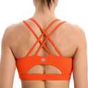 Sports Bras for Women, Padded Sports Bra Tank Top Sexy Crisscross Back High Impact Longline Workout Yoga Bra XL(Vermillion Orange)