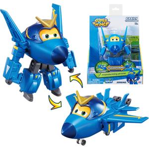 Super Wings Transformable Toys, 5 in Jerome Airplane Transforming Figures Toys, 2 in 1 Mode Rescue Bots Action Figure Toys for 3-5 Year Old Boys Girls, Fun Plane Toys for Toddlers Kids Age 3 4 5 6 7