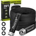 Garden Hose, Lightweight, Ultra Flexible, Durable, Kink-Free Water Hose - Made of TPU, Drinking Water Safe Material, Non-Shrinking, Easy to Store, All-Weather, Black (25 FT)