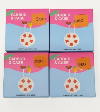 3.5 mm Plug Wired Earbuds W/Case Pack Of 6