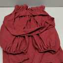 SweatyRocks Women's Plus Size Ruffle Off The Shoulder Blouse Bow Tie Front 3/4 Bishop Sleeve Loose Shirt (Red, XXL)