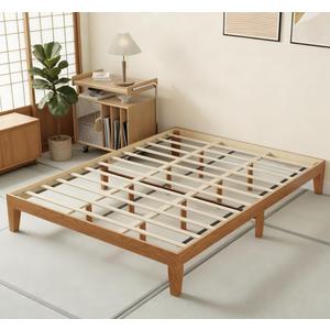 COLAMY 12 Inch Wood Platform Bed Frame，Sturdy King Size Bed Frame with Wood Slat Support, No Box Spring Needed, Easy Assembly, Espresso