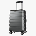 KROSER Hardside Expandable Carry On Luggage with Spinner Wheels & Built-in TSA Lock, Durable Suitcase Rolling Luggage with USB Port, Carry-On 20-Inch Steel Grey