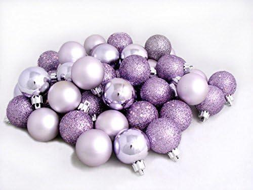 60ct Lavender Purple Shatterproof 4-Finish Christmas Ball Ornaments 2.5" (60mm)